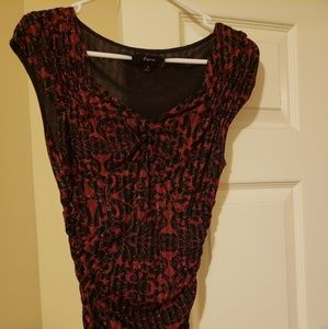Small red and black Express shirt